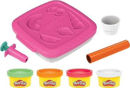 Play-Doh Create ‘n Go Cupcakes Playset, 4 Colors & Storage Container, Play Food Sets, Easter Basket Stuffers, Preschool Toys, Kids Arts & Crafts, Ages 3+