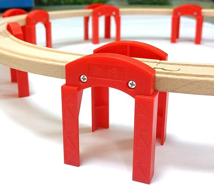 Wooden Train Bridges, Bridge Support, Wooden Train Track Accessories, Wooden Train Track, Train Tracks Compatible with All Major Brands, Wooden Toys for Girls & Boys