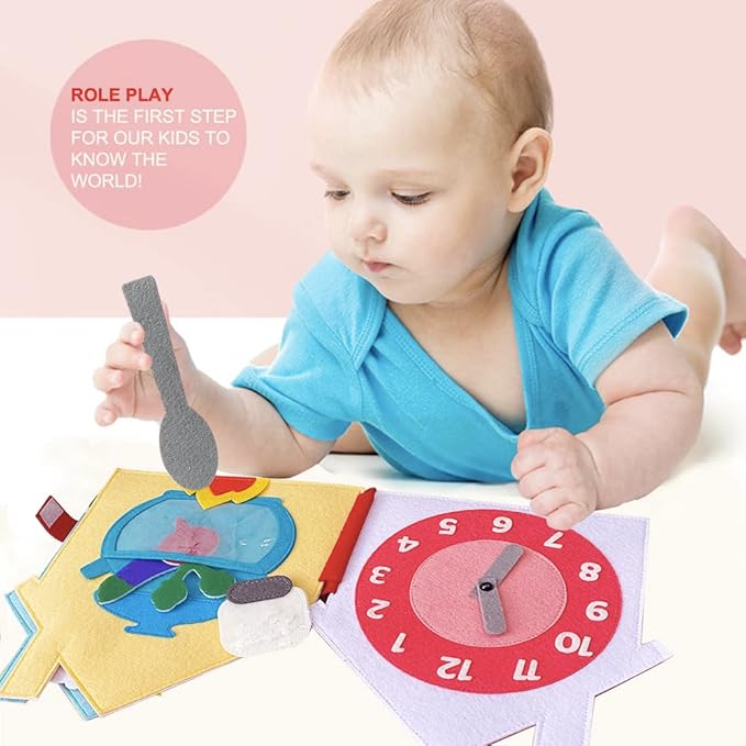 Quiet Book Toddler Book Farm Animals Activity Busy Book Felt Book for Toddlers 2-3 4 Year Old Boy Girl Montessori Toys Cloth Book (My Farm Day)