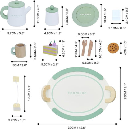 Teamson Kids Little Chef Frankfurt 20-pc. Wooden Play Kitchen Tea Party Accessory Set with Pretend Food and Cups