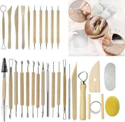 Clay Tools 40PCS Pottery Tools Clay Sculpting Tools Polymer Clay Tools Kit Ceramic Tools for DIY Handcraft Modeling Clay Carving Tools Set