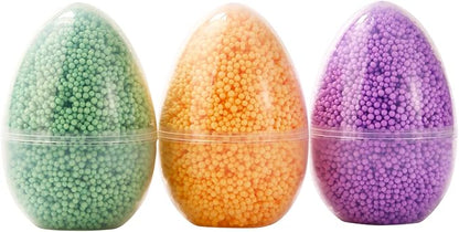 3 Colors Floam Clay Eggs, Foam Modeling Clay Supplies Toys Foam Beads Play Kit, DIY Educational Art Craft for Boys Girls, Kindergarten Preschool Creative Toys