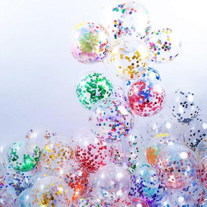 Bezente Rainbow Multicolor Confetti Latex Balloons - 60 Pack 12 inch Helium Colorful Confetti Balloons for Birthday Bridal Shower Wedding Party Decorations