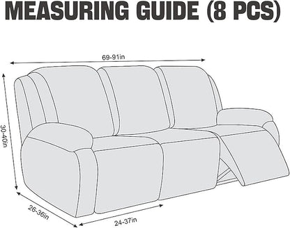 NORTHERN BROTHERS Stretchy Recliner Chair Covers, Velvet Recliner Covers, Lazy Boy Chair Cover (Dark Grey, 3 Seat)