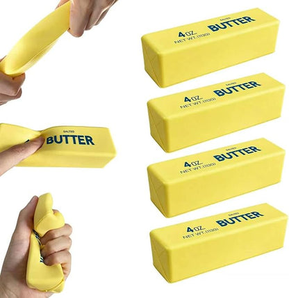 Slow Rebound Cute Butter Squeeze Stress Balls, 2026 New Realistic Soft Butter Stick Fidget Toy,Slow Rising Portable Squishy for Adults Anxiety & Stress Relief, Sensory Gifts for Office, Home（4pcs
