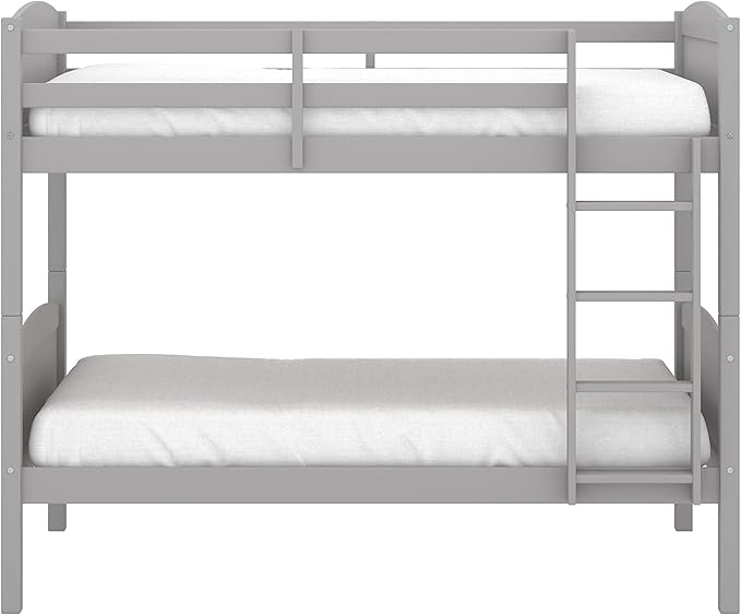Hillsdale, Alexis Contemporary Wood Arch Twin Over Twin Size Bunk Bed, Gray
