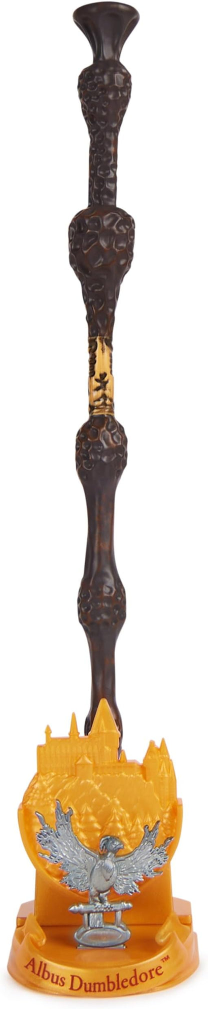 Wizarding World Harry Potter, 12-inch Magical Collector Albus Dumbledore Wand with Stand & Die-cast Icon, Magical Creatures Series