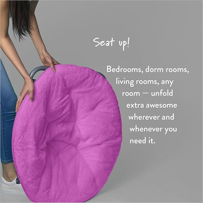 Urban Lifestyle Faux Fur Saucer Chair, Pink