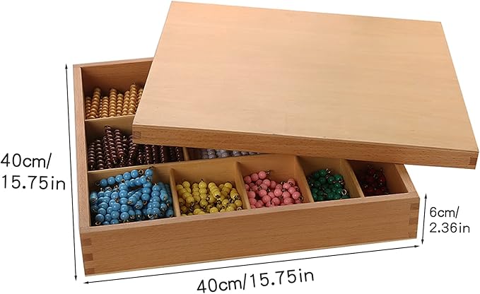 Leader Joy Montessori Math Materials Bead Decanomial with Box for Early Preschool Learning Toy