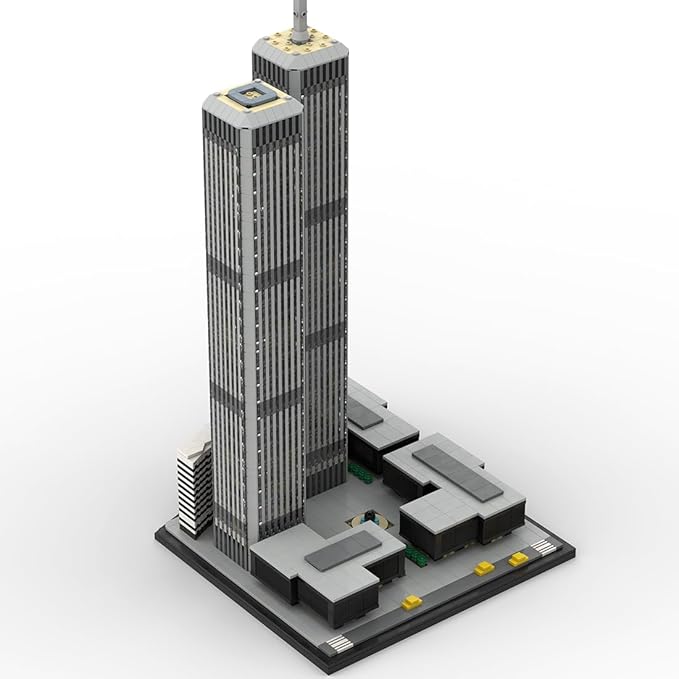 MOC-122768 World Trade Center Building Blocks Set, 1/1000 World Famous Architecture Landmark NY City Skyline Construction Toy for Adults, Designed by bru_bri_mocs, 4870PCS