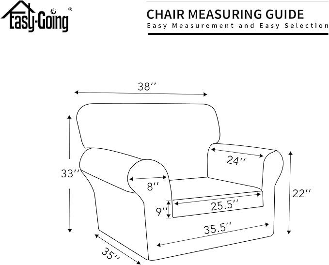 Easy-Going 100% Dual Waterproof Chair Cover Stretch Soft Couch Cover for Dogs, Sofa Slipcover for 1 Separate Cushion Couch Leakproof Furniture Protector for Kids, Pets Christmas Red