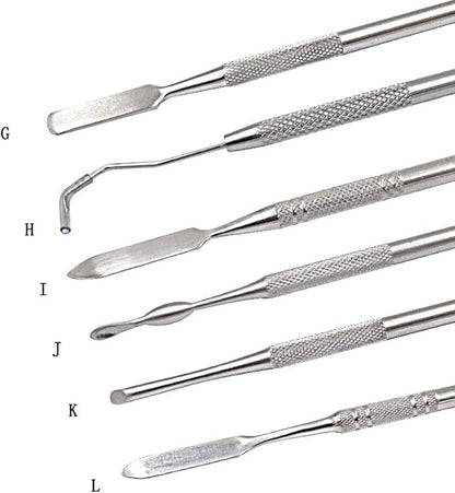 Wax Carvers Set Double Ended Dental Wax Modeling Sculpting Tools Dental Picks Polymer Pottery Clay Carving Tool Stainless Steel 12 Pieces
