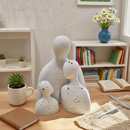 3 Pcs Loving family Silicone Resin Mold Abstract Sculptures Figurines Decoration Office Desk Articles mom dad and kid plaster statue Silicone Casting Molds for Gifts, 3D DIY Making Home Display Crafts