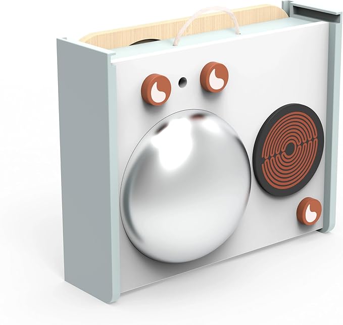 SPEEDY MONKEY Table-Set Kitchen with 8 Accessories, Portable Wooden Kitchen Toy with Stovetop, Spatula, Pan & More, Encourages Creative Play, Ideal for Kids to Cook, Serve and Clean Up