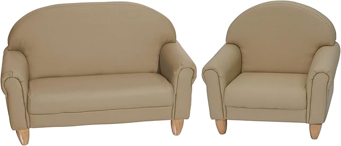 Children's Factory As We Grow Chair and Couch, Flexible Seating for Daycare or Preschool, Kids Reading Couch, Playroom Furniture, Buff