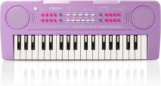 Keyboard Piano for Kids, BIGFUN 37 Keys Toddler Piano Multifunction Music Educational Instrument Toy, Electronic Kids Keyboard for 3-7 Year Old Girls and Boys (Purple)