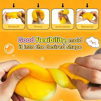Yellow Cheese Squeeze Toy, Easter Basket Stuffers for Kids Teens, Soft Simulation Food Squeeze Toy, Cute Desk Decor, Birthday Gift for Girls Boys, Office Classroom Fidget Pack