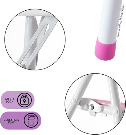 Idea Nuova Sanrio Hello Kitty 3 Piece Children's Activity Square Table and 2 Folding Chairs Set, Ages 3+