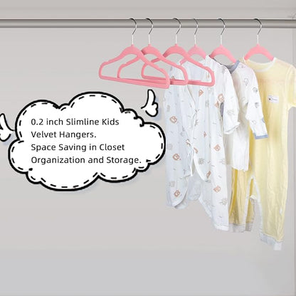 GoodtoU Kids Velvet Hangers,30 Pack Baby Hangers for Closet Non Slip Velvet Clothes Hangers Coat Hangers for Toddler Children Infant Hanger (Pink 30Pack)