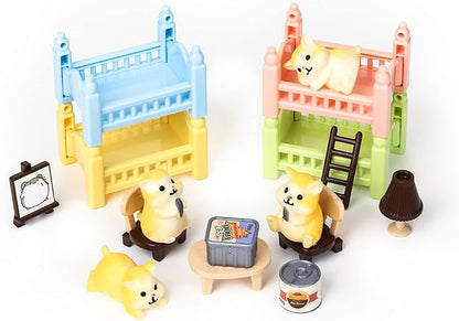 TQQFUN Pet Pretend Play Toys, 33 PCS Hamster Figures Playset Toy, Realistic Detailed Pet Care Center, Hamster Care Role Play Educational Toys, Gift for Kids Toddlers Boys and Girls