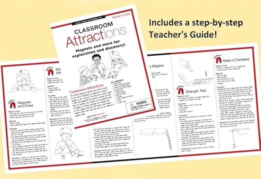 Dowling Magnets Classroom Attractions Comprehensive Magnet Lab: Level 2, Grades 1-3 (Ages 6-9). Classroom Magnets/Science Kit/STEM Kit/Kids Magnets for Classroom/Science Experiments. Item 731302.