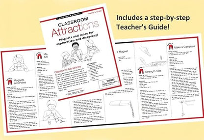 Dowling Magnets Classroom Attractions Comprehensive Magnet Lab: Level 2, Grades 1-3 (Ages 6-9). Classroom Magnets/Science Kit/STEM Kit/Kids Magnets for Classroom/Science Experiments. Item 731302.