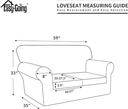 Easy-Going 100% Dual Waterproof Loveseat Cover Stretch Soft Couch Cover for Dogs, Sofa Slipcover for 2 Separate Cushion Couch Leakproof Furniture Protector for Kids, Pets Black