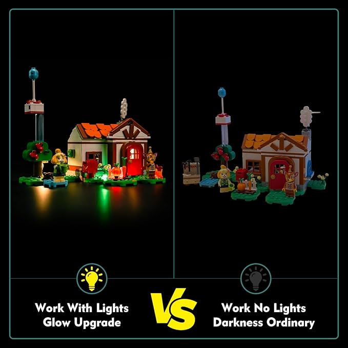 LocoLee LED Light Compatible with LEGO Animal Crossing Isabelle’s House Visit, Creative Lighting Set Compatible with LEGO Isabelle House 77049 Set, Gift for Animal Crossing Fans (No Models Only Light)