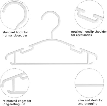 GoodtoU White Baby Hangers for Closet Kid Hangers Bulk Childrens Hangers Plastic Small Hangers 10.24inch(80pack, White)