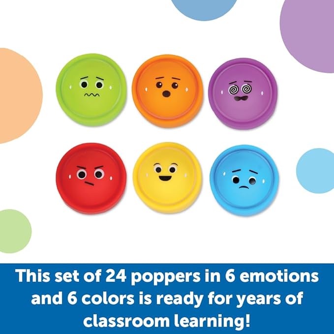 Rainbow Emotions Fidget Poppers Classroom Set