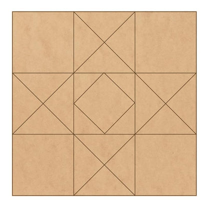 Unfinished Barn Quilt Square Wooden Sign, Country Decor Canvas Quilts Blocks (15 inches, Hourglass)
