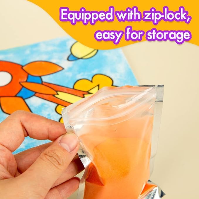 3 otters Colored Sand for Crafts, Art Sand Kit for Kid, Assorted Colors Sand for Sand Art, Supplementary Sand Art Painting, Vase Filler, Art Refill Kit (21 Bags, 4.63Lb Total)