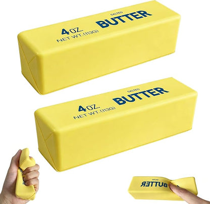 Slow Rebound Cute Butter Squeeze Stress Balls, 2026 New Realistic Soft Butter Stick Fidget Toy,Slow Rising Portable Squishy for Adults Anxiety & Stress Relief, Sensory Gifts for Office, Home (2pcs)