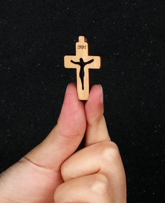 COTTVOTT Wooden Christian Jesus Cross/Orthodox Crucifix Charms Pendants for Rosary Necklace, DIY Jewelry Making Accessories Parts