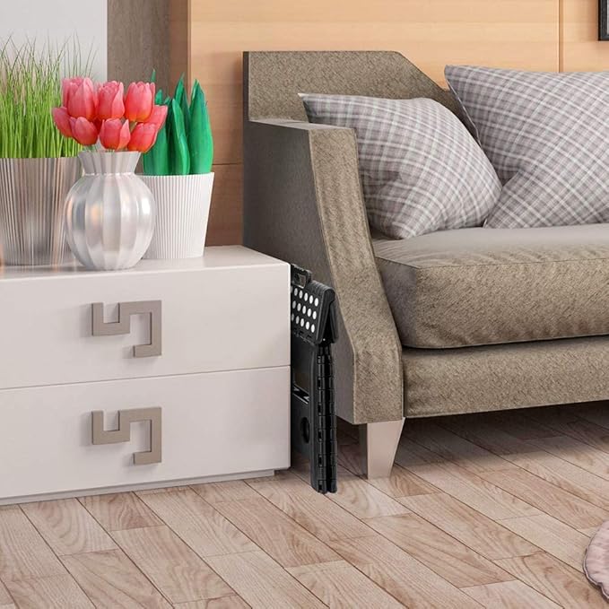 ACKO Folding Step Stool 13 inch Heavy Duty Plastic Foldable Step Stool for Kids and Adults, Small Collapsible Fold Up Stepping Stool 1 Pack