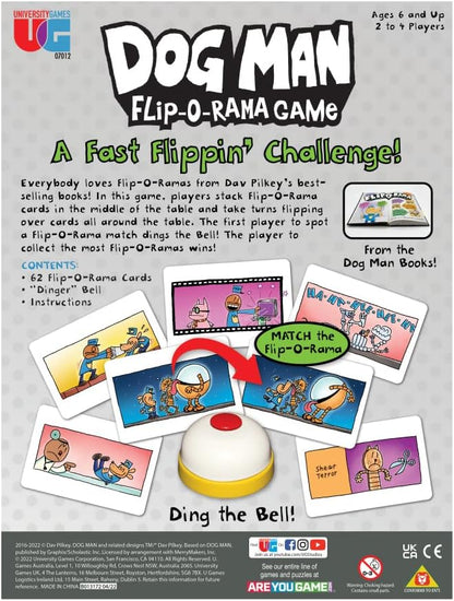 University Games, Dog Man Flip-o-Rama Card Matching Game, Based on The Dog Man Books Series, for 2 or More Players Ages 6 and Up