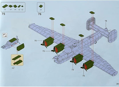 Feleph B-24 Liberator Bomber Aircraft Model Kit Airplane 788 Pieces Blocks WW2 Military Building Set for Kids Ages 6+ Compatible with Major Brands
