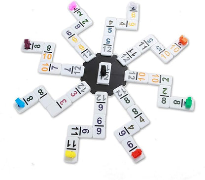 NOLIE Mexican Train Dominoes Game, Double 12 Dominoes Set, Colored Number Dominoes with Aluminum Case