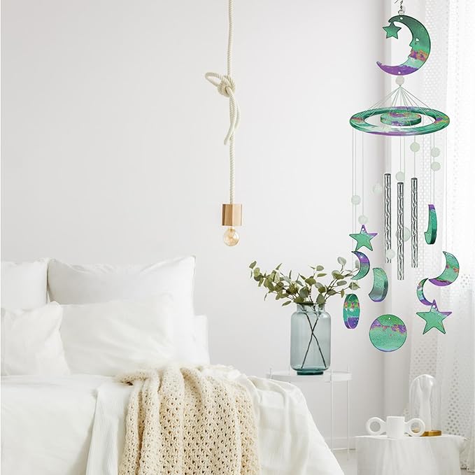 Wind Chimes Resin Molds Moon Star Silicone for Home Decor Create Art DIY Wind-Bell Supplies Epoxy Acrylic Resin Molds Decorations Kit