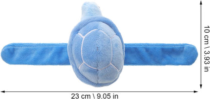 Animals Slap Bracelet Turtle Snap Bands Plush Slap Wristband Stuffed Animal Slap Plush Hug Slap Wristband for Party Favors Supplies Sky-Blue