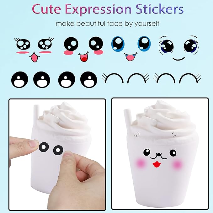 7Pcs Arts and Crafts for Girls,DIY Dessert Paint Your Own Squishies Kit!Gifts for Craft Lovers Kids Top Christmas Toys.Jumbo Slow Rise Squishies Stress Relief for Adult,with Decorating Stickers