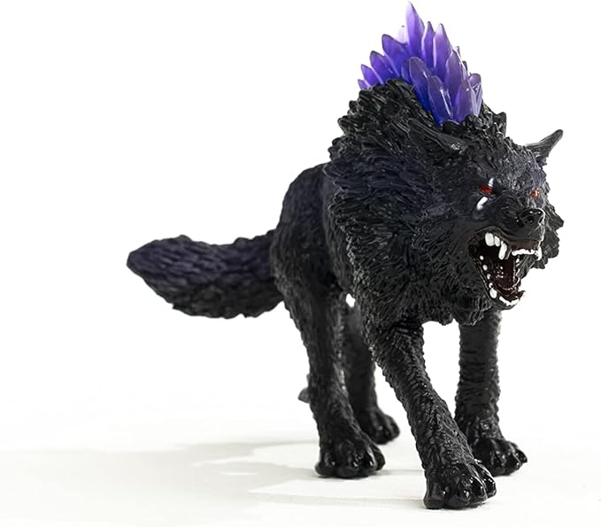 Schleich Eldrador Creatures Mythical Shadow Wolf Action Figure - Featuring Purple Coat and Translucent Back Crystals, Durable Toy for Boys and Girls, Gift for Kids Age 7+