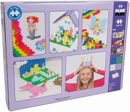 Plus-Plus - Learn to Build Super Set - Pastel Mix, 1,200 Pieces w/ 4 Baseplates - Construction Building Stem/Steam Toy, Interlocking Mini Puzzle Blocks for Kids