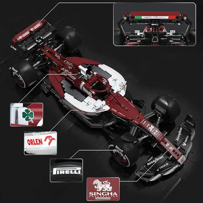 CaDA C64005w Alfa Romeo F1 Race Car C42 Building Blocks Set, 1868 PCS 1: 8 MOC Creative Building Blocks, Excellent Racer Model and Collection STEM Gift for 8+ Kids Teens and Adults