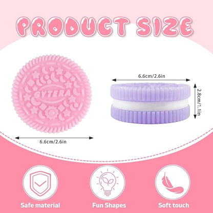 Gytera Sticky Cookie Squishies Fidget Toys Adults, Squeeze Toys Fidget Toys for Autism, Stress Balls for Adults Fidgets Birthday Easter Basket Stuffers(8 Pack Pink Black Green Purple)