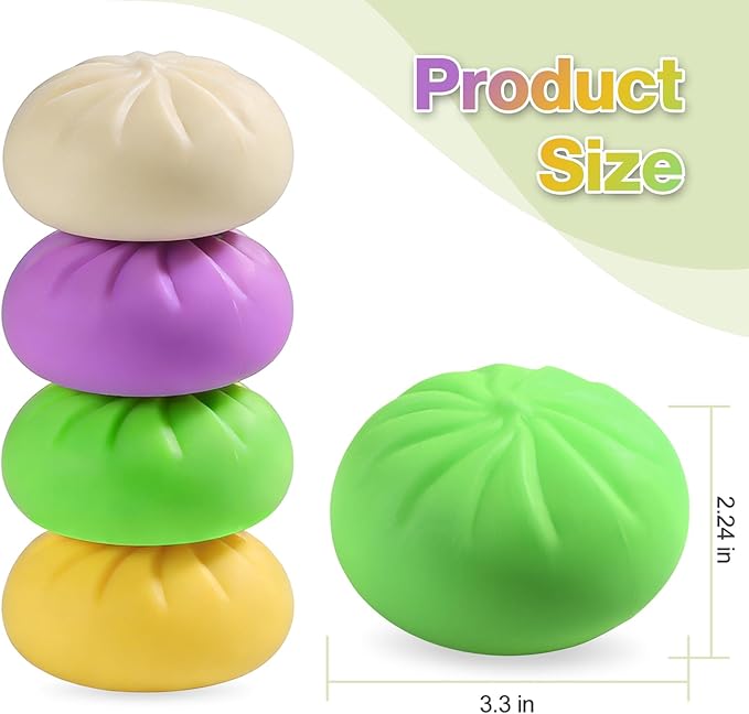 Dumpling Squishy Mystery Box, Dumplings Squeeze Stress Balls for Kids & Adults, Sensory Fidget Toys for Anxiety Relief, Crazy Fun Squishy Dumpling Ideal Gift for Boys,Girls,Teens(Pink)