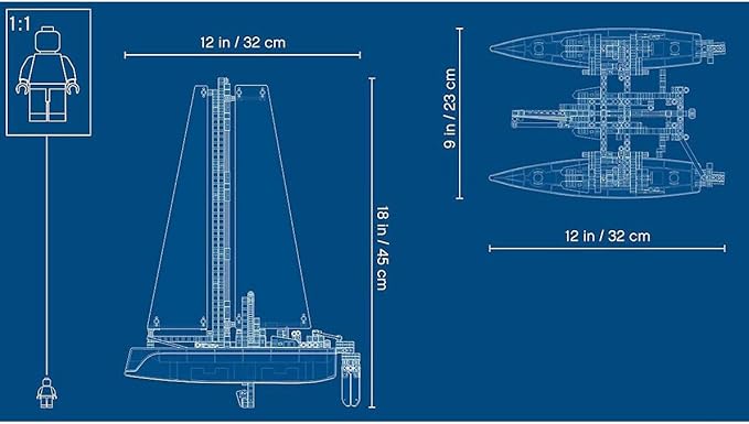 LEGO Technic Catamaran 42105 Model Sailboat Building Kit (404 Pieces)