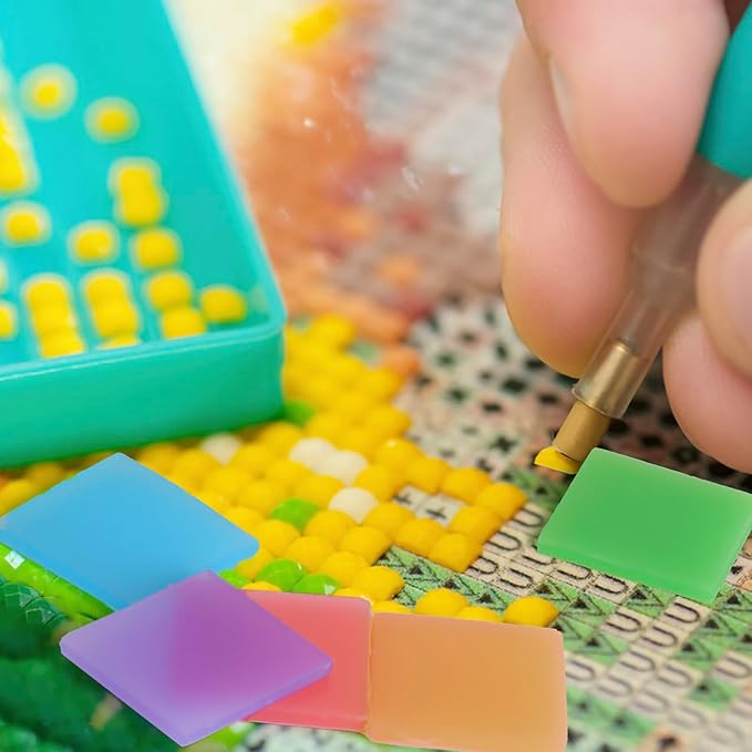 105 PCS Diamond Painting Glue Clay, Colorful Diamond Painting Wax, Diamond Art Wax Glue Clay Set for DIY Diamond Art Accessories and Tools for Embroidery Accessories, 5 Colors