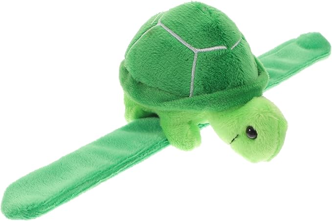 Plush Slap Bracelets Stuffed Animal Huggers Turtle Sea Animal Slap Bracelets Stuffed Ocean Theme Party Plush Fillers Party Favors Turtle Snap Bracelet, 10X7.5CM, Green