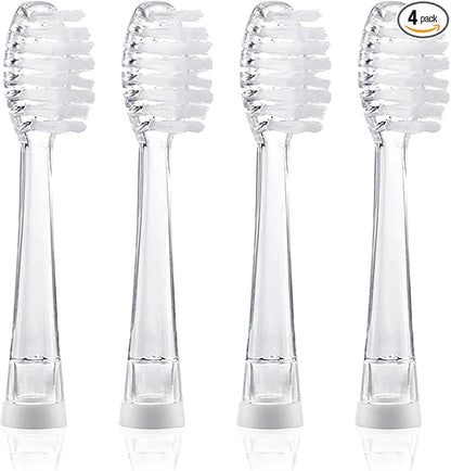 SEAGO Toothbrush Replacement Heads - SG977 SG513 - SEAGO Kids Toothbrushes Heads for Toddlers - Compatible with SEAGO Electric Toothbrushes Kids (White, 4-Pack) (White, 1 Count (Pack of 4))